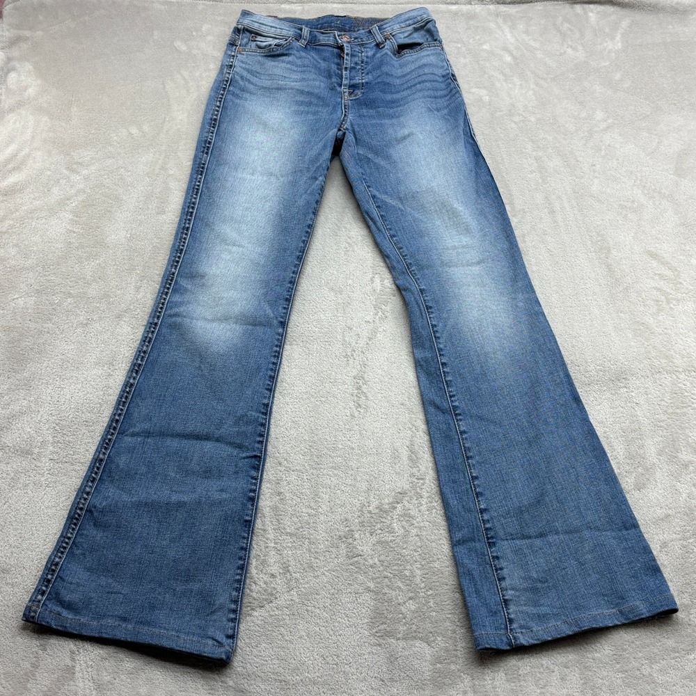 7 For All Mankind Jean Women 26 Blue High Waist Vintage Bootcut Button Fly Denim